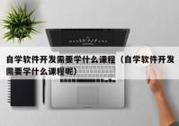 自学软件开发需要学什么课程（自学软件开发需要学什么课程呢）