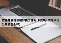 软件开发培训班好找工作吗（软件开发培训班出来的怎么样）