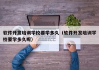 软件开发培训学校要学多久（软件开发培训学校要学多久呢）