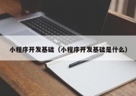 小程序开发基础（小程序开发基础是什么）