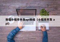 微信小程序开发api教程（小程序开发 api）