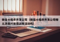 微信小程序开发公司（微信小程序开发公司哪儿济南兴田德润有活动吗）