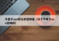 不属于seo优化的范畴是（以下不属于seo范畴的）